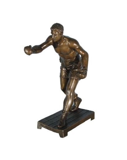 null GUILLEMIN (L.). "Le Boxeur". 

Sculpture. Epreuve en régule à patine bronze....