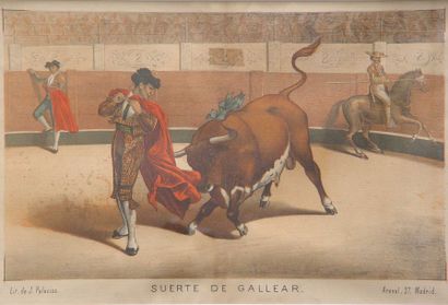 null "Suerte de Gallear"
Lithographie Originale en couleurs par J. Palacios pour...