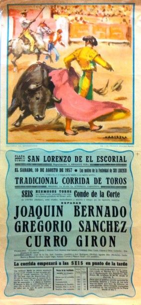 null SAAVEDRA
Affichette pour la Corrida de San Lorenzo del Escorial du 10 août 1957
...