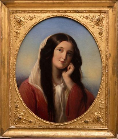 null École française du XIXème siècle

Portrait de jeune fille à vue ovale

Huile...