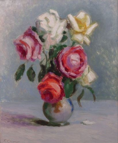 null CHASSAIGNE Jean René (1872-1958)

Bouquet de fleurs sur un entablement

Huile...