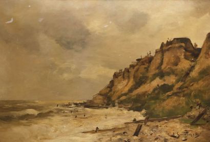 null GUILLEMET Jean-Baptiste-Antoine (1843-

1918)

Vue de falaises

Huile sur toile

Signée...