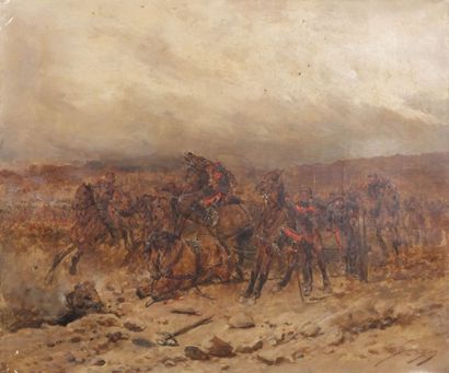 null BEAUQUESNE Wilfrid Constant (1847-1913)

Scène de bataille

Huile sur toile

(petits...