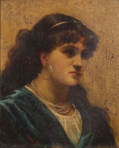 null KAROLY (XIXème siècle)

Portrait d'une bohémienne

Huile sur panneau

Signée...
