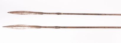 null Paire de lances (armes de jet)

entièrement en métal. (BE)

Long. 178,5 cm