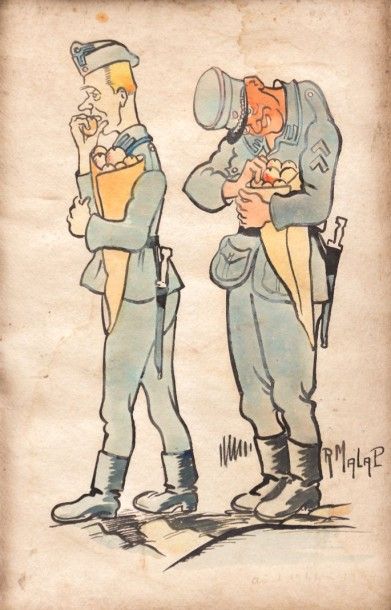 null MALAPERT Louis Maurice dit MALAP

(1889-1958)

Deux soldats allemands portant...