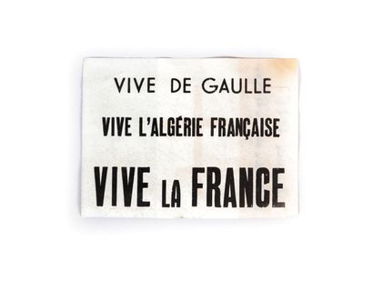 null Tract édité pour la venue du Général de

Gaulle à Alger le 3 juin 1958 - "Vive...