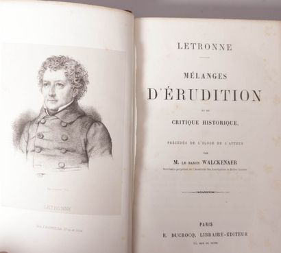 LETRONNE LETRONNE A.J. - Mélanges d'érudition et de critique historique - Paris Ducrocq...