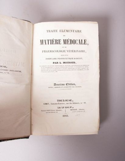 MOIROUD MOIROUD. Traité élémentaire de matière médicale ou de pharmacologie vétérinaire.

Toulouse,...