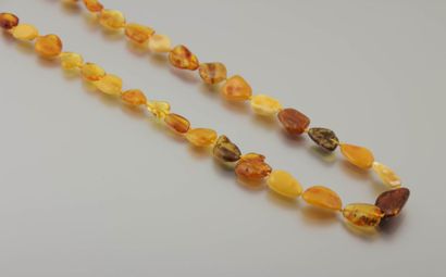 COLLIER Collier de perles d'ambre de formes et dimensions variables

Long. : 80 cm...