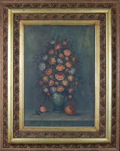 GARRIJE? (XXème siècle) 
Bouquet de roses...