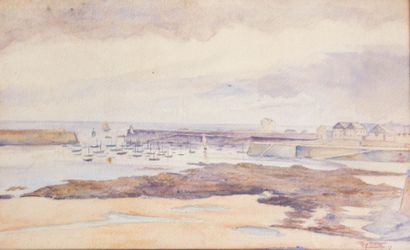 null POTTIER René (1897-1968)

Entrée de port breton

Aquarelle 

Signée en bas à...