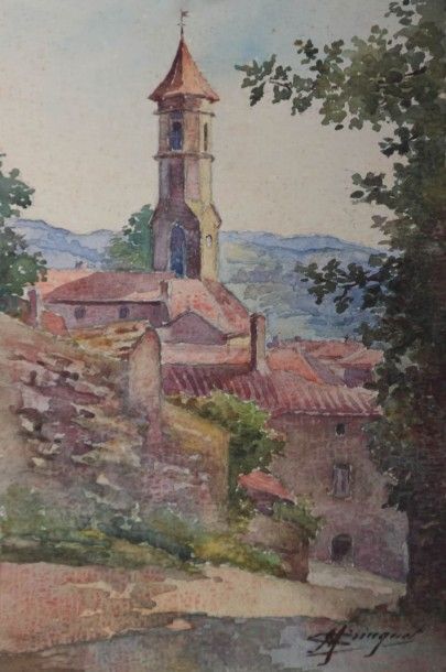 null CRINQUET M. (XXème siècle)

Clocher de l'église dans un village

Aquarelle sur...