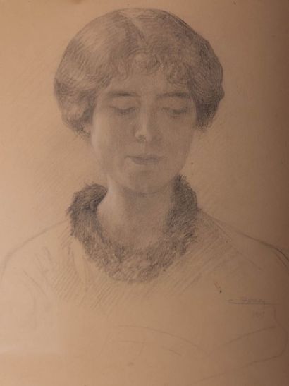 null PERRON Charles (1893-1958)

Portrait de femme au col de fourrure

Dessin au...