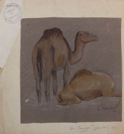 null MARCHAT (XXème siècle) 

Les deux chameaux

Fusain, pastel et gouache sur papier...