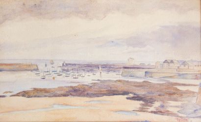 null POTTIER René (1897-1968)

Entrée de port breton

Aquarelle 

Signée en bas à...