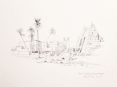 null RIVIERE Denis - Heures Egyptiennes 1985-1986 - Portfolio contenant 19 lithographies...