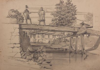 null DE VERNEILH Jules (1823-1899)

Les hommes sur le pont

Dessin au crayon

Signé...
