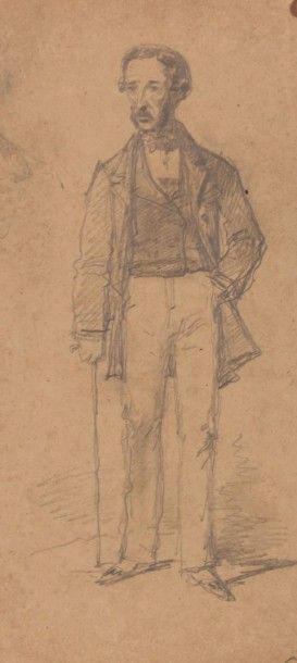 null DE VERNEILH Jules (1823-1899), attribué à 

Homme à la canne - Etude de femme

Crayons...