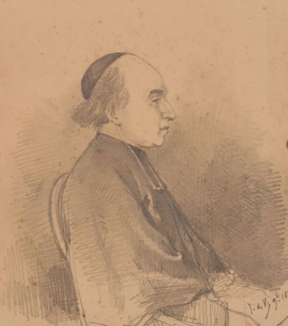 DE VERNEILH Jules (1823-1899) 
L'Abbé 
Crayon...
