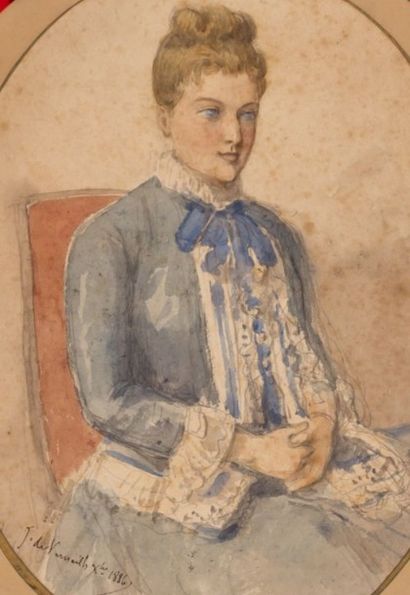 DE VERNEILH Jules (1823-1899) 
Portrait d'une...