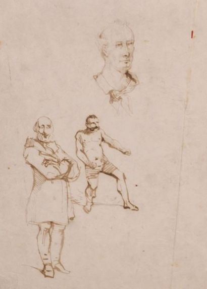null DE VERNEILH Jules (1823-1899), attribué à 

Portrait d'homme 

Crayon sur papier

28...