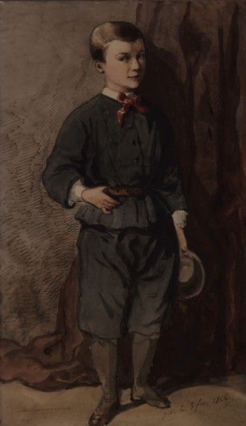 null DE VERNEILH Jules (1823-1899)

Jeune homme en tenue

Aquarelle sur papier contrecollé...