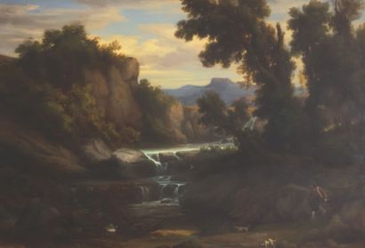 null WILLERS Ernest (1803-1880)

Chasseur au bord de la cascade

Huile sur toile

Signée,...