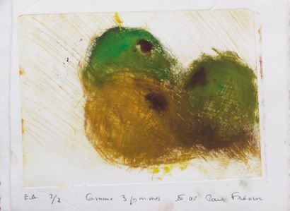 null FRÉOUR Paul (1917-2013)

Gomme 3 pommes

Gravure en couleurs 

Signée et datée...