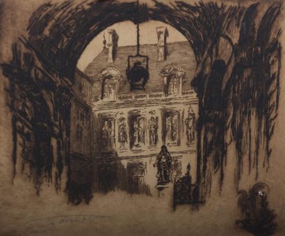 null DALLEMAGNE Aimé Edmond (1882-1971)

Entrée du Chateau

Pyrogravure

Signée en...