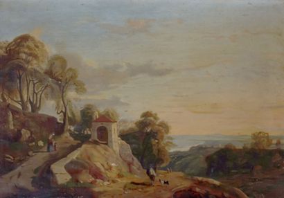 null Ecole française du XIXème siècle

Paysage animé de colline donnant sur la baie

Huile...