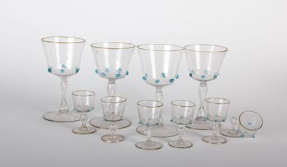 null VENISE

Suite de quatre verres et six verres à liqueur

en verre, le gobelet...