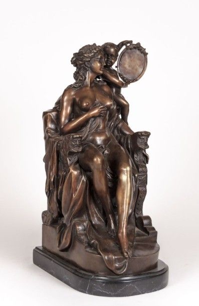null ANONYME

Femme assise et Amour tenant un miroir

Bronze à patine brune

(accident...