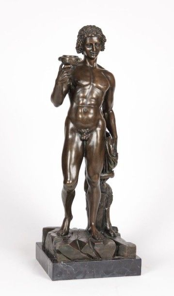 null MICHEL ANGE (1475-1564) d'après

Bacchus 

Bronze à patine brune

Contre socle...
