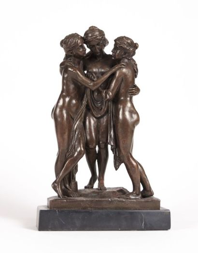 null CANOVA Antonio (1757-1822) d'après 

Les trois graces

Bronze à patine brune

XXème...