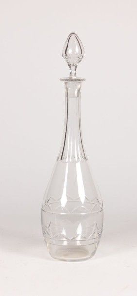 null BACCARAT

Carafe en cristal translucide et son bouchon, à décor gravé sur la...