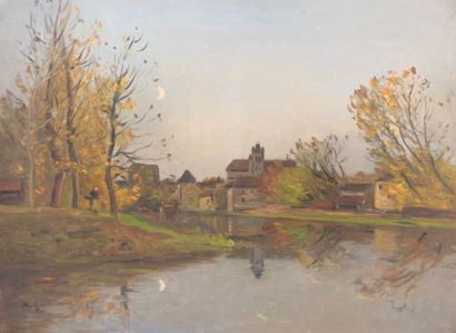 null GUILLEMET Jean Baptiste Antoine (1843-

1918)

Vue de Saint Moret-sur-Loing...