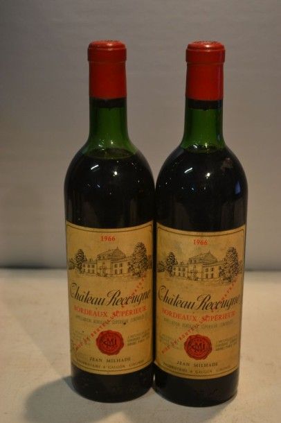 null 2 Blles	CH. RECOUGNE	Bordeaux Sup.	1966

	Et. un peu tachées. N : limite haut...