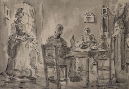 null THOMAS Jean-François (1894-1939)

Le repas de famille

Encre sur papier

Signée...