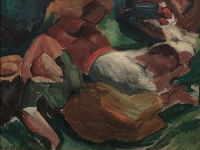 null THOMAS Jean-François (1894-1939)

Le repos dans l'herbe

Huile sur carton

Signée...