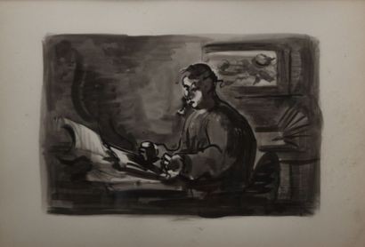 null THOMAS Jean-François (1894-1939)

Fumeur de pipe lisant son journal

Encre sur...