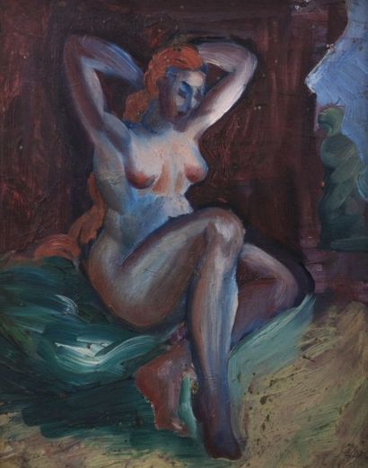 null THOMAS Jean-François (1894-1939)

Autoportrait à la pipe - Femme rousse se recoiffant

Huiles...