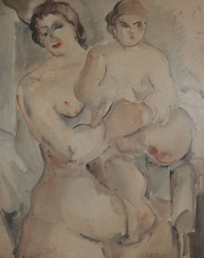 null THOMAS Jean-François (1894-1939)

L'amour maternel

Aquarelle sur papier 

Signée...