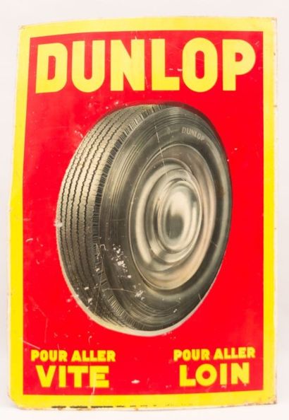 null Plaque imprimée de forme rectangulaire marquée "Dunlop Pour aller vite Pour...