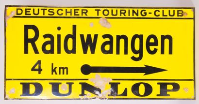 null Plaque émaillée de forme rectangulaire marquée "Deutscher Touring Club Raidwangen...