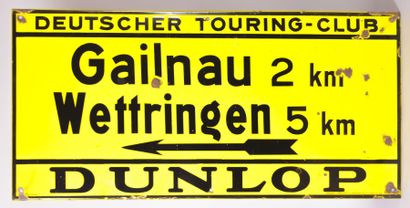 null Plaque émaillée de forme rectangulaire marquée "Deutscher Touring Club Gailnau...