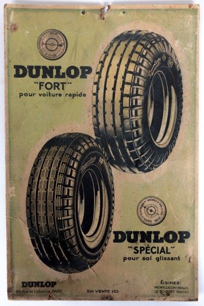 null Tableau d'affichage des tarifs des pneumatiques et tableau de gonflement Dunlop...