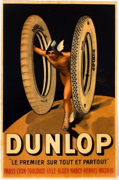 Affichette marquée Dunlop 
