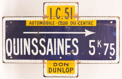 null Plaque émaillée marquée "IC. 51 - Automobile Club du Centre - Quinssaines 5K.75...