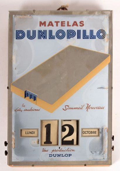 null Calendrier perpétuel à fond miroir Matelas Dunlopillo marqué A.Gerrer Mulhouse

(égrenures,...